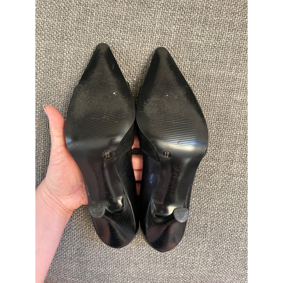 BCBG Paris Black Suede Pump Heels Size 6 - Picture 9 of 11